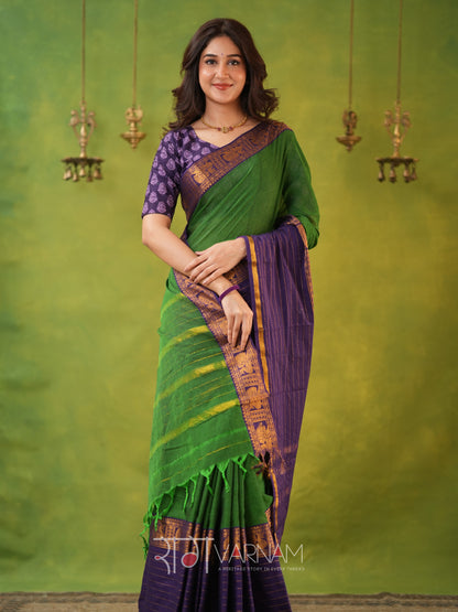 Narayanpet Cotton Saree by Raag Varnam | Mercerized Finish With 2 Blouses Included