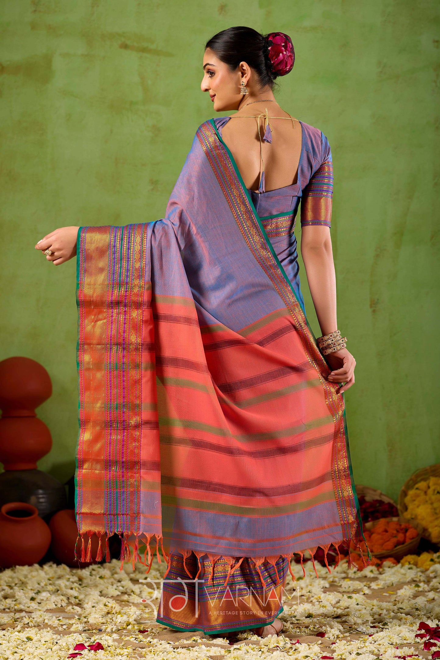 Raag Varnam Lavnder Narayanpet Mercerized Cotton Saree