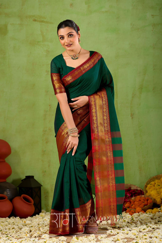 Raag Varnam Green Narayanpet Mercerized Cotton Saree