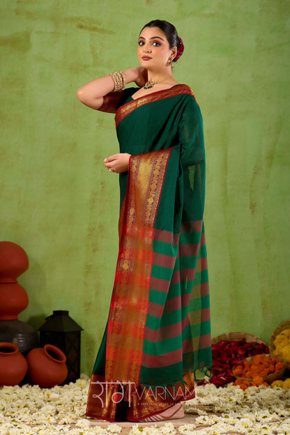 Raag Varnam Green Narayanpet Mercerized Cotton Saree