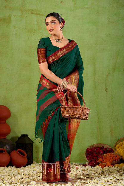 Raag Varnam Green Narayanpet Mercerized Cotton Saree