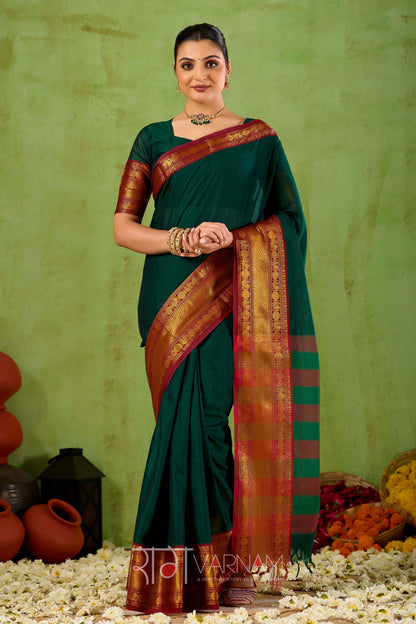 Raag Varnam Green Narayanpet Mercerized Cotton Saree