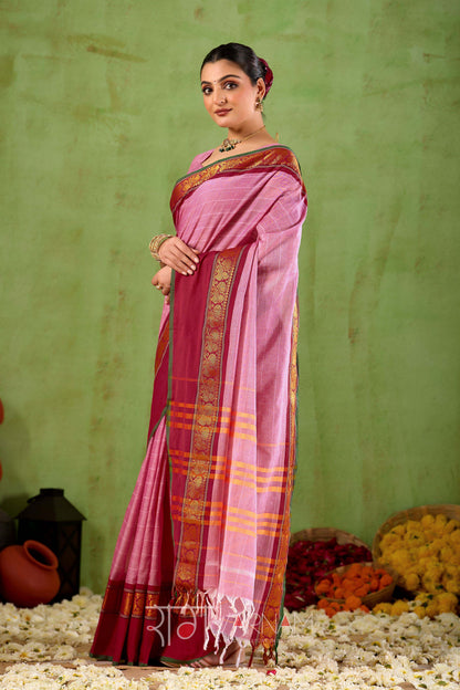 Raag Varnam Pink Narayanpet Mercerized Cotton Saree