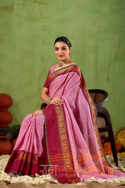 Raag Varnam Pink Narayanpet Mercerized Cotton Saree