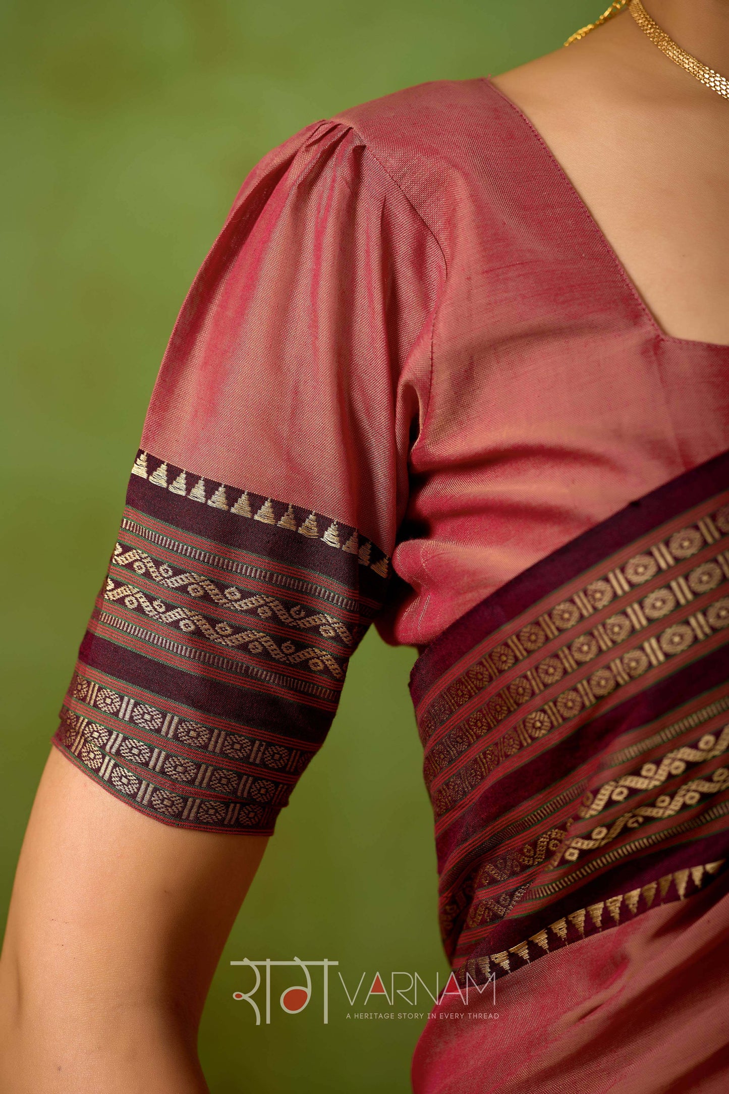 Raag Varnam Dusty Pink Narayanpet Mercerized Cotton Saree