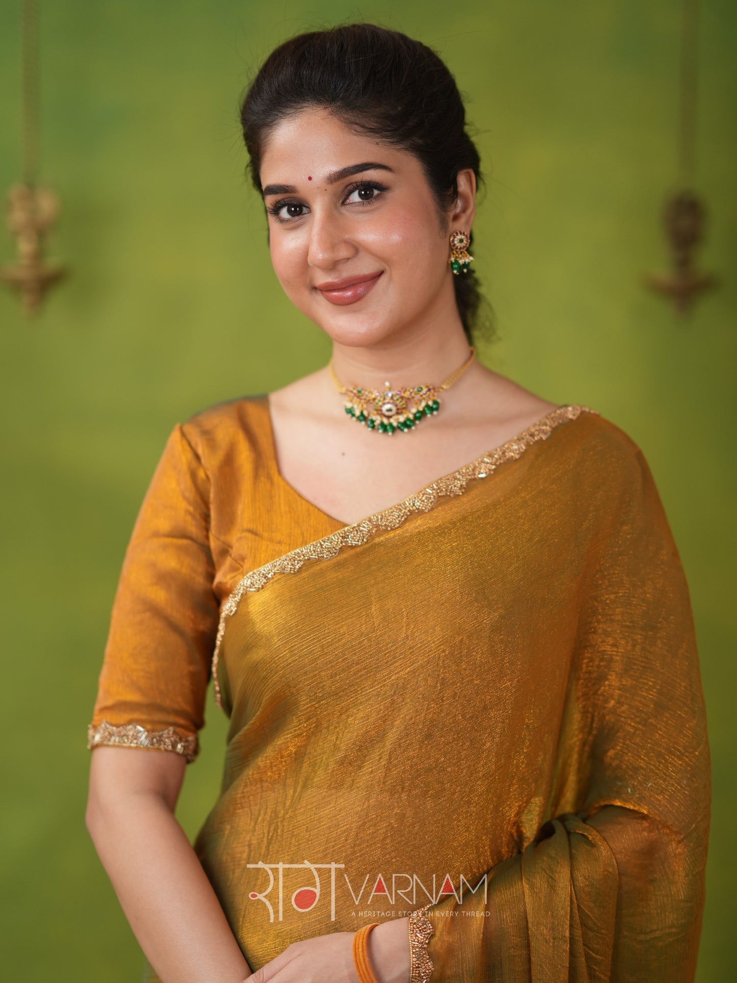 Raag Varnam Zimmy Choo Fandy Silk Saree With Hand Work Lace Border & Comes With Unstitched Blouse Piece