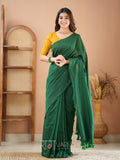 Raag Varnam Green Handloom Cotton Saree With Designer Blouse