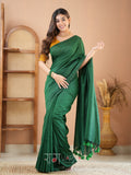 Raag Varnam Green Handloom Cotton Saree With Designer Blouse