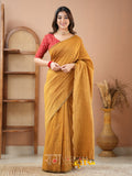 Raag Varnam Mustrad Handloom Cotton Saree With Designer Blouse