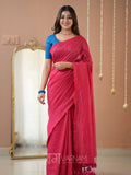 Raag Varnam Pink Stripe cotton Saree designer Work Blouse