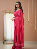 Raag Varnam Pink Stripe cotton Saree designer Work Blouse