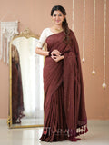 Raag Varnam Wine Stripe cotton Saree designer Work Blouse