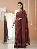 Raag Varnam Wine Stripe cotton Saree designer Work Blouse