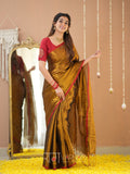 Raag Varnam Gold Handloom Tissue Saree With Designer Blouse