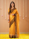 Raag Varnam Mustrad Handloom Tissue Saree With Designer Blouse