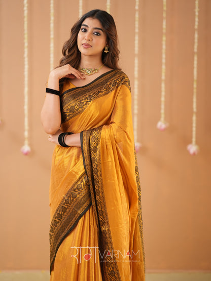 Raag Varnam Mustrad Handloom Tissue Saree With Designer Blouse