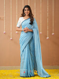 Raag Varnam Sky Handloom Cotton Saree with Designer Blouse