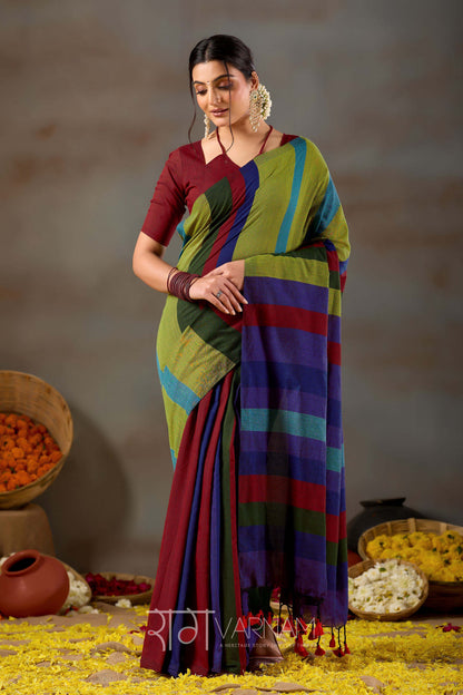 Raag Varnam Gold Handloom Khadi Cotton Saree