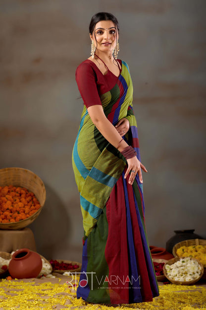 Raag Varnam Gold Handloom Khadi Cotton Saree