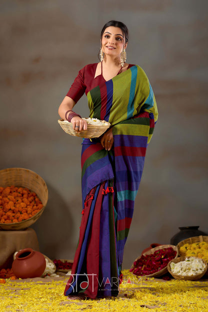 Raag Varnam Gold Handloom Khadi Cotton Saree
