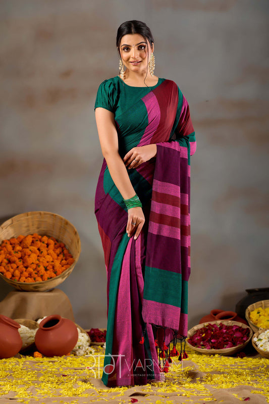 Raag Varnam Multi Handloom Khadi Cotton Saree