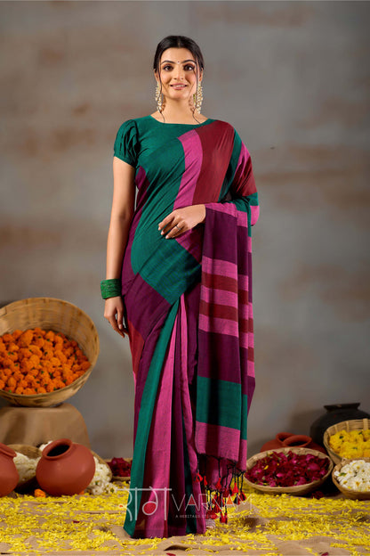 Raag Varnam Multi Handloom Khadi Cotton Saree