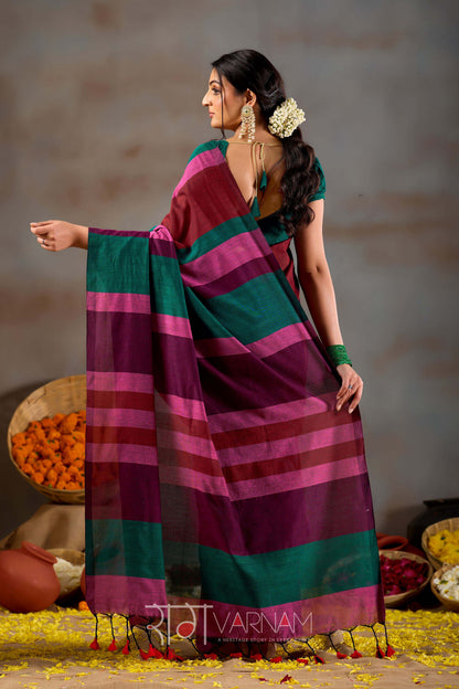 Raag Varnam Multi Handloom Khadi Cotton Saree
