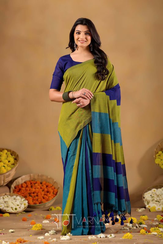 Raag Varnam Navy Handloom Khadi Cotton Saree