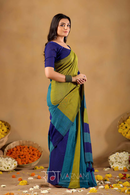 Raag Varnam Navy Handloom Khadi Cotton Saree
