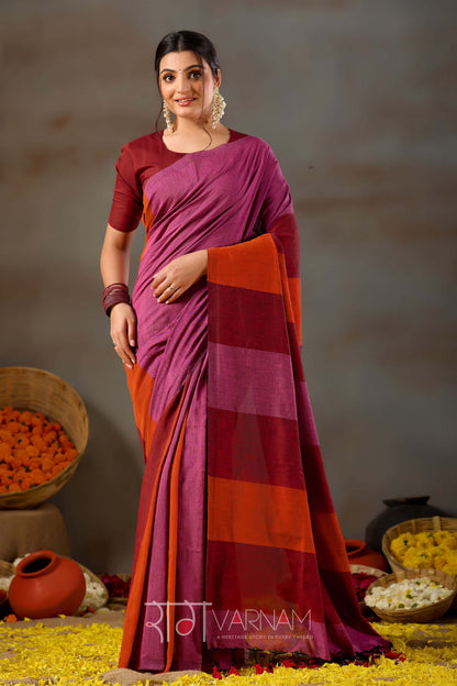 Raag Varnam Pink Handloom Khadi Cotton Saree