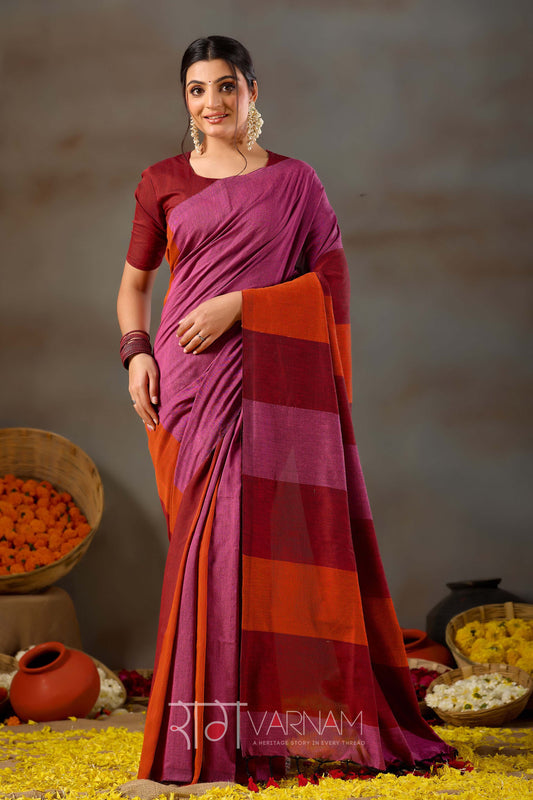 Raag Varnam Pink Handloom Khadi Cotton Saree