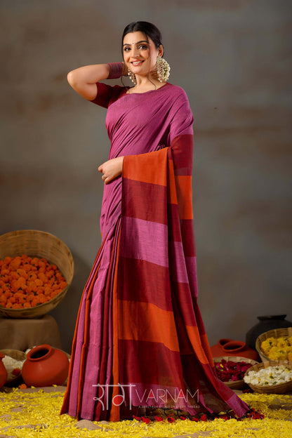Raag Varnam Pink Handloom Khadi Cotton Saree