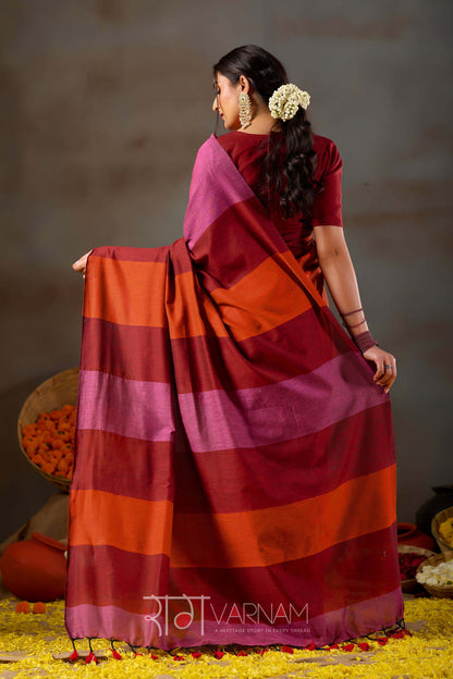 Raag Varnam Pink Handloom Khadi Cotton Saree