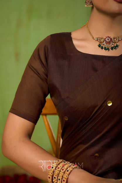 Raag Varnam Coffe  Handloom Gini Cotton Saree