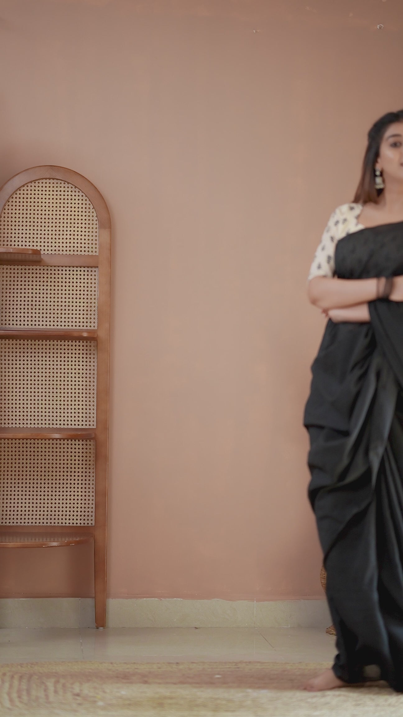 Raag Varnam Elegant Black Handloom Cotton Saree & Designer Blouse