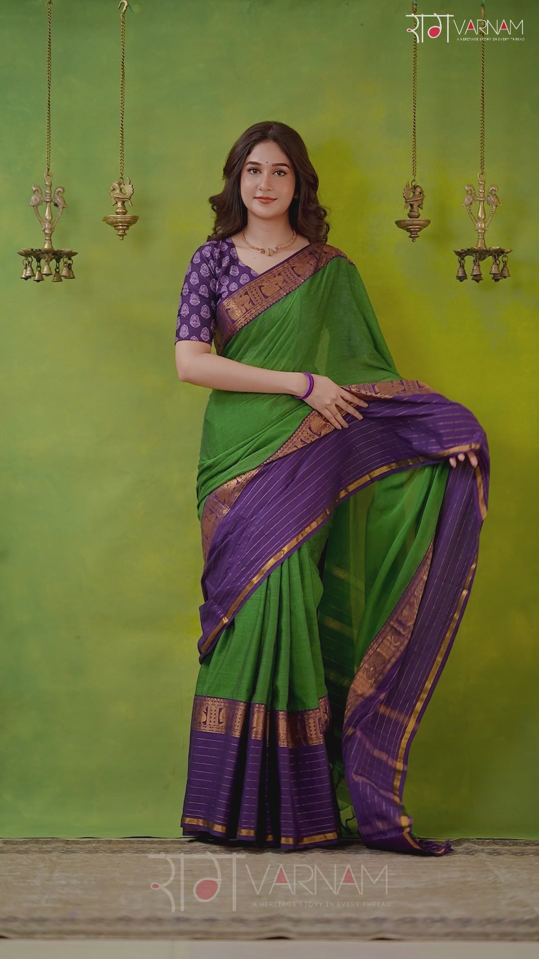 Narayanpet Cotton Saree by Raag Varnam | Mercerized Finish With 2 Blouses Included