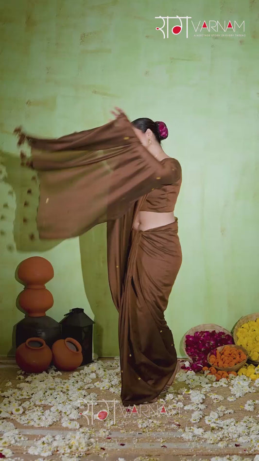 Raag Varnam Coffe  Handloom Gini Cotton Saree