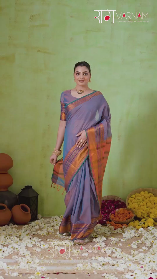 Raag Varnam Lavnder Narayanpet Mercerized Cotton Saree