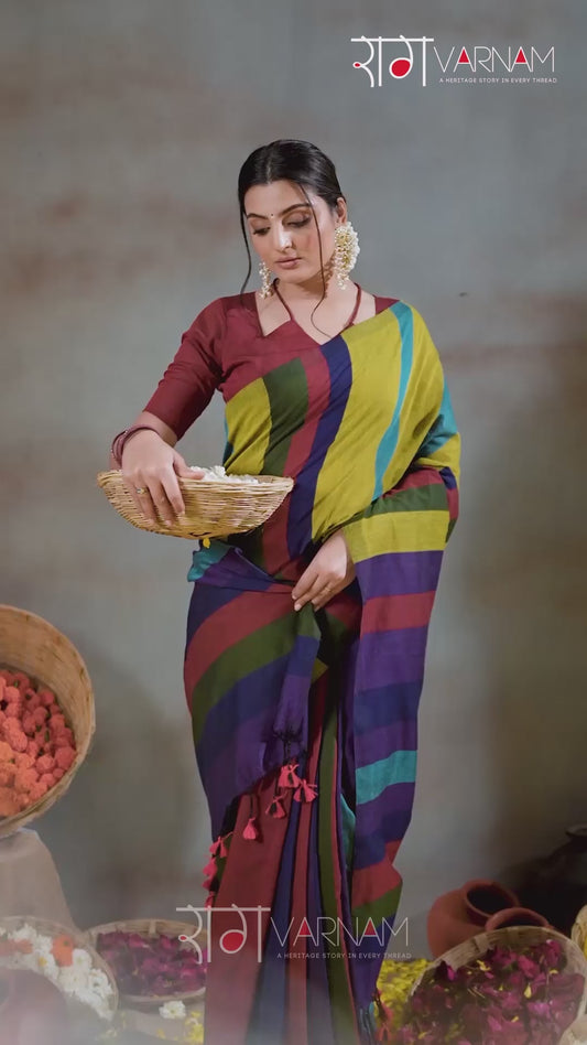 Raag Varnam Gold Handloom Khadi Cotton Saree
