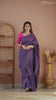Raag Varnam Violet Stripe cotton Saree designer Work Blouse
