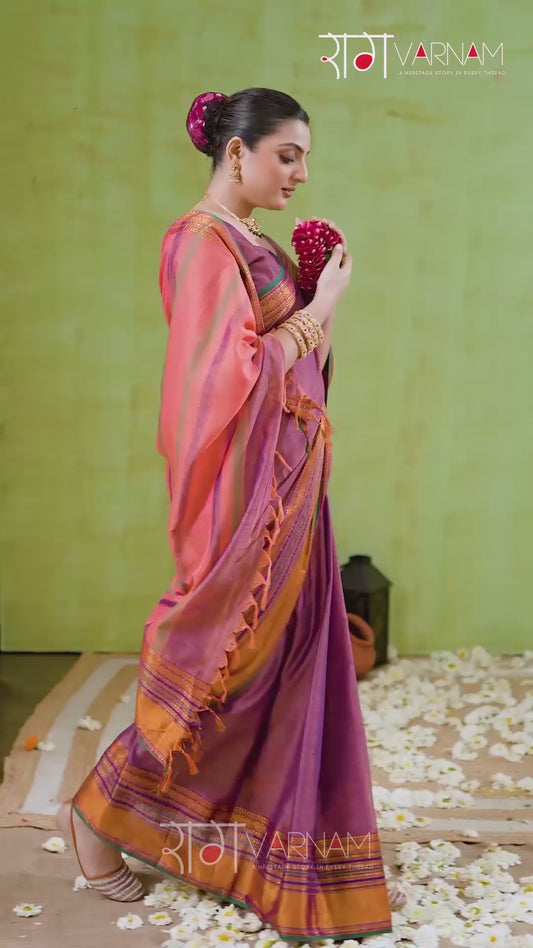 Raag Varnam Pink Narayanpet Mercerized Cotton Saree